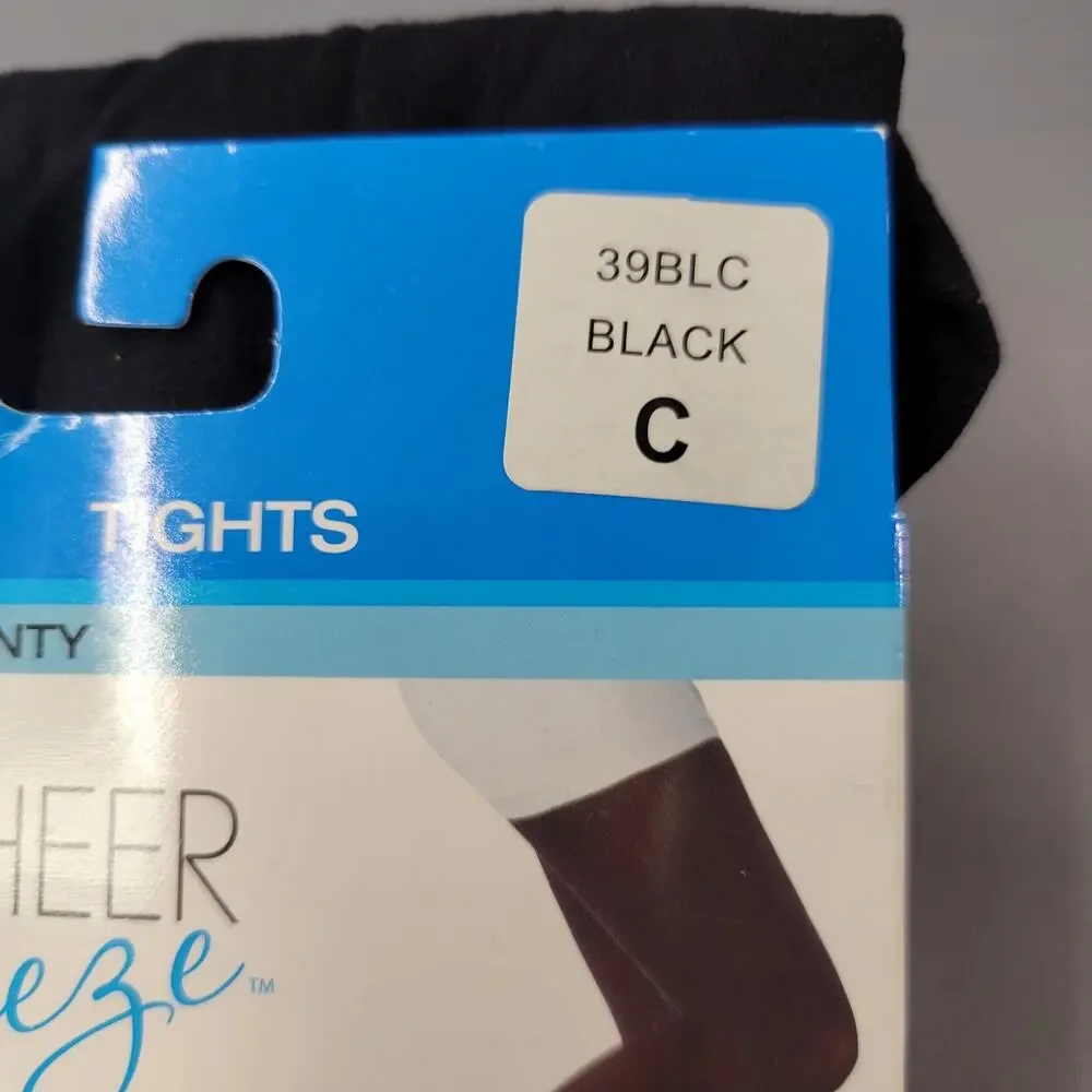 Sheer‎ Breeze Tights Womens Size C Black Control Panty by Gildan New